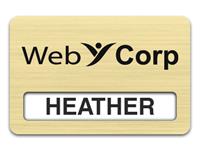 Reusable Smooth Plastic Window Name Tag: European Gold with Black -  LM 922-754