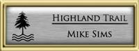  Framed Name Tag: Gold Plastic (squared corners) - Shiny Silver and Black Plastic Insert with Epoxy