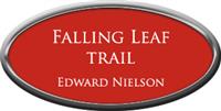 Framed Name Tag: Silver Plastic (oval) - Crimson and White Plastic Insert