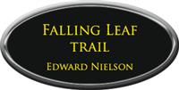 Framed Name Tag: Silver Plastic (oval) - Black and Yellow Plastic Insert
