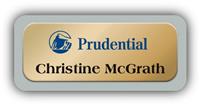 Metal Name Tag: Shiny Gold Metal Name Tag with a Silver Plastic Border