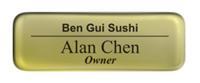 Metal Name Tag: Shiny Gold with Epoxy