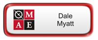 Metal Name Tag: White with Shiny Red Metal Border
