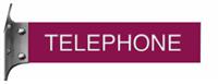 Claret Plastic Plate with White Text, Silver Wall Bracket