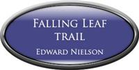 Framed Name Tag: Silver Plastic (Oval) - Purple and White Plastic Insert with Epoxy