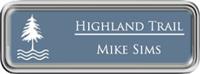 Framed Name Tag: Silver Plastic (rounded corners) - China Blue and White Plastic Insert