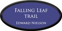 Framed Name Tag: Black Plastic (oval) - Purple and White Plastic Insert