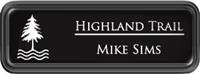 Framed Name Tag: Black Plastic (rounded corners) - Black and White Plastic Insert