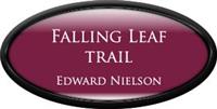 Framed Name Tag: Black Plastic (Oval) - Claret and White Plastic Insert with Epoxy