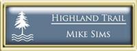 Framed Name Tag: Gold Plastic (squared corners) - China Blue and White Plastic Insert with Epoxy