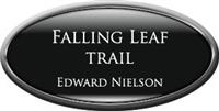 Framed Name Tag: Silver Plastic (Oval) - Black and Silver Plastic Insert with Epoxy