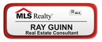 Metal Name Tag: White with Red Metal Border