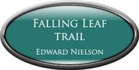 Framed Name Tag: Silver Plastic (Oval) - Celadon Green and White Plastic Insert with Epoxy