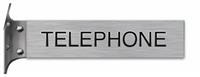 Brushed Aluminum Plastic Plate with Black Text, Silver Wall Bracket