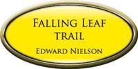 Framed Name Tag: Gold Plastic (Oval) - Canary Yellow and Black Plastic Insert with Epoxy