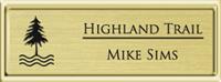 Framed Name Tag: Gold Plastic (squared corners) - Euro Gold and Black Plastic Insert