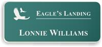 Smooth Plastic Name Tag: Celadon Green with White - LM922-972