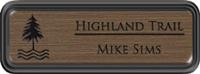 Framed Name Tag: Black Plastic (rounded corners) - Deep Bronze and Black Plastic Insert