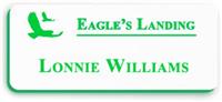 Smooth Plastic Name Tag: White with Bright Green - LM922-209