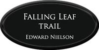 Framed Name Tag: Black Plastic (oval) - Black and White Plastic Insert