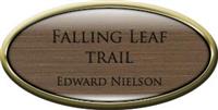 Framed Name Tag: Gold Plastic (Oval) - Deep Bronze and Black Plastic Insert with Epoxy