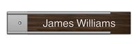 Walnut Plastic Plate on Silver Wall Plate Holder