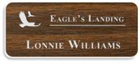 Smooth Plastic Name Tag: Walnut with White - 922-002