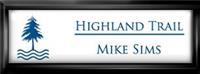 Framed Name Tag: Black Plastic (squared corners) - White and Sky Blue Plastic Insert with Epoxy