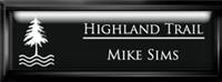 Framed Name Tag: Black Plastic (squared corners) - Black and White Plastic Insert with Epoxy