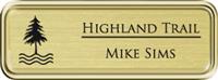 Framed Name Tag: Gold Plastic (rounded corners) - Shiny Gold and Black Plastic Insert