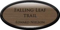 Framed Name Tag: Black Plastic (Oval) - Deep Bronze and Black Plastic Insert with Epoxy