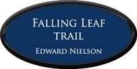 Framed Name Tag: Black Plastic (oval) - Patriot Blue and White Plastic Insert