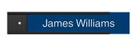Patriot Blue Plastic Plate on Black Wall Plate Holder