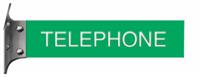 Kelley Green Plastic Plate with White Text, Silver Wall Bracket
