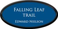 Framed Name Tag: Black Plastic (oval) - Sky Blue and White Plastic Insert