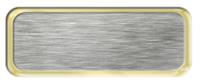 Blank Brushed Silver Nametag with a Shiny Gold Metal Border