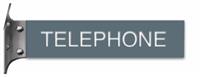 Smoke Grey Plastic Plate with White Text, Silver Wall Bracket
