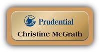 Metal Name Tag: Shiny Gold Metal Name Tag with a Gold Plastic Border