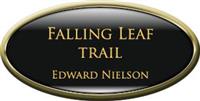 Framed Name Tag: Gold Plastic (Oval) - Black and Gold Plastic Insert with Epoxy