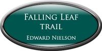 Framed Name Tag: Silver Plastic (Oval) - Evergreen and White Plastic Insert with Epoxy