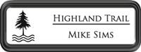 Framed Name Tag: Black Plastic (rounded corners) - White and Black Plastic Insert