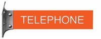 Tangerine Plastic Plate with White Text, Silver Wall Bracket