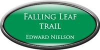 Framed Name Tag: Silver Plastic (Oval) - Kelley Green and White Plastic Insert with Epoxy