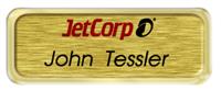 Metal Name Tag: Brushed Gold with Shiny Gold Metal Border