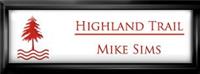 Framed Name Tag: Black Plastic (squared corners) - White and Crimson Plastic Insert with Epoxy
