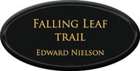 Framed Name Tag: Black Plastic (oval) - Black and Gold Plastic Insert