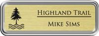 Framed Name Tag: Silver Plastic (rounded corners) - Euro Gold and Black Plastic Insert