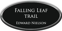 Framed Name Tag: Silver Plastic (oval) - Black and Silver Plastic Insert