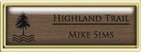 Framed Name Tag: Gold Plastic (squared corners) - Deep Bronze and Black Plastic Insert with Epoxy