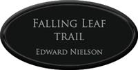 Framed Name Tag: Black Plastic (oval) - Black and Silver Plastic Insert